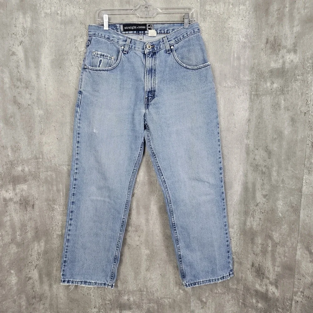 Y2K 2000 Levi's SilverTab Straight + Loose Jeans‎ W31 L28 Light Wash USA